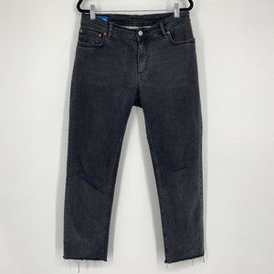 Acne Studios Bla Konst North Used Black Slim Straight Jeans Men's Size 31